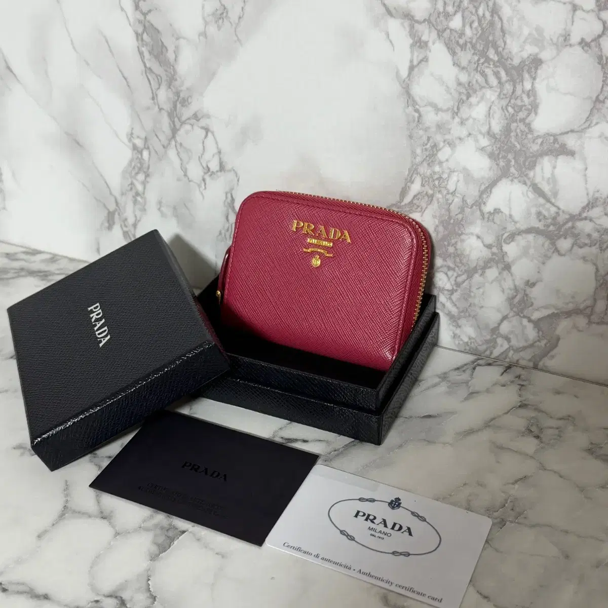 OS] Prada サフィアーノレザーコインケースピオニーピンク